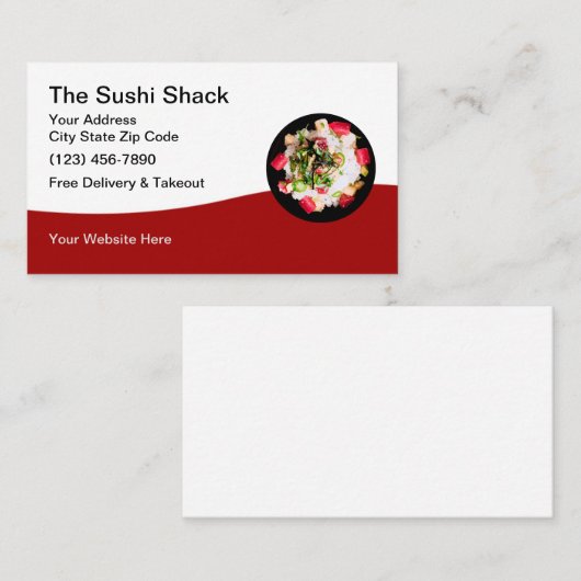Sushi-Restaurant und japanische Küche Visitenkarte (Vorne/Hinten)