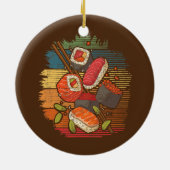 Sushi Retro Art Japan Küche Keramik Ornament (Hinten)