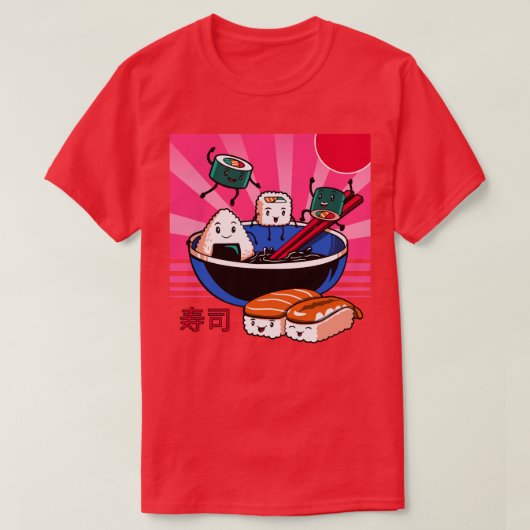 Sushi Retro Fun T-Shirt (Design vorne)