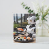 Sushi-Roboter Postkarte (Stehend Vorderseite)