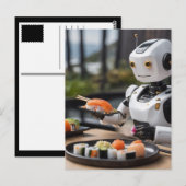 Sushi-Roboter Postkarte (Vorne/Hinten)