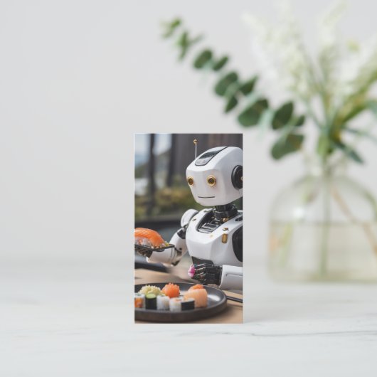 Sushi-Roboter Visitenkarte (Stehend Vorderseite)