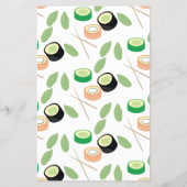 Sushi Roll Asian Restaurant Pattern Menü (Hinten)