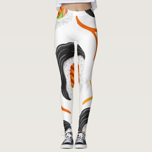 Sushi Roll Athletic Yoga Leggings (Vorderseite)