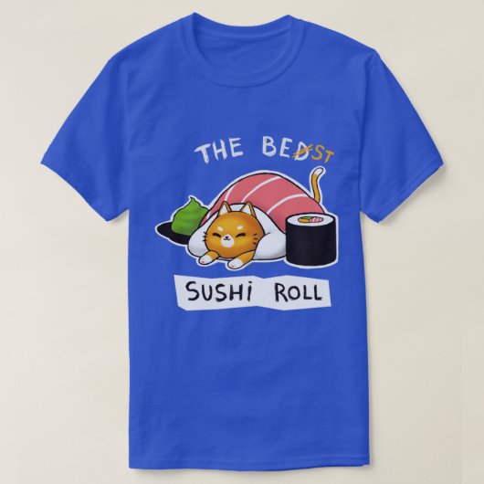 Sushi Roll Bed Cat Funny Niedlich Kitty Social Dis T-Shirt (Design vorne)