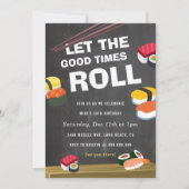 Sushi Roll Birthday feiern Einladung (Vorderseite)
