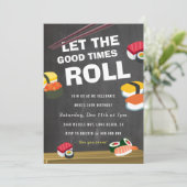 Sushi Roll Birthday feiern Einladung (Stehend Vorderseite)