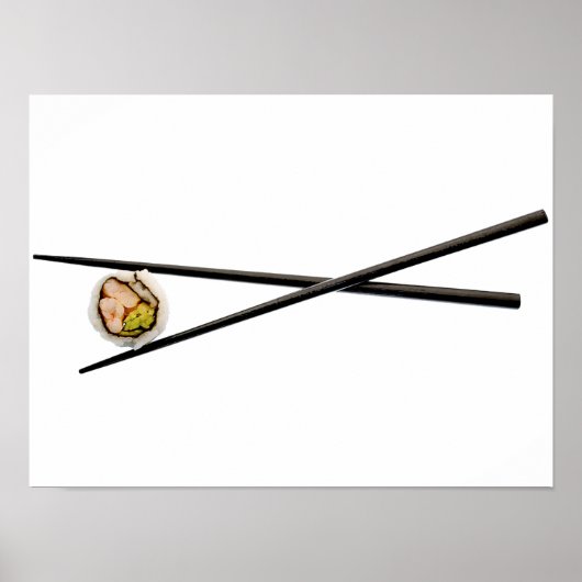 Sushi Roll & Chopsticks - Maßgeschneiderte Vorlage Poster (Vorne)