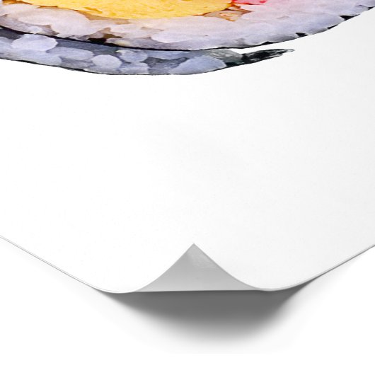 Sushi Roll & Chopsticks - Maßgeschneiderte Vorlage Poster (Ecke)