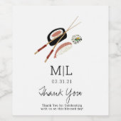 Sushi Roll Chopsticks Sake Fevor Weinetikett (Einzelnes Label)