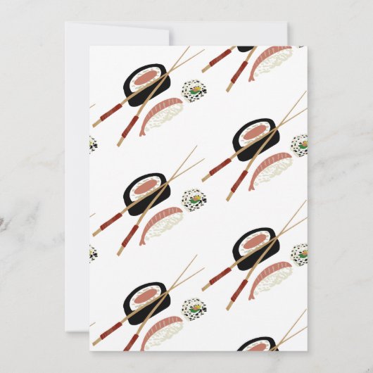 Sushi Roll Chopsticks Saki Tree Brautparty Einladung (Rückseite)
