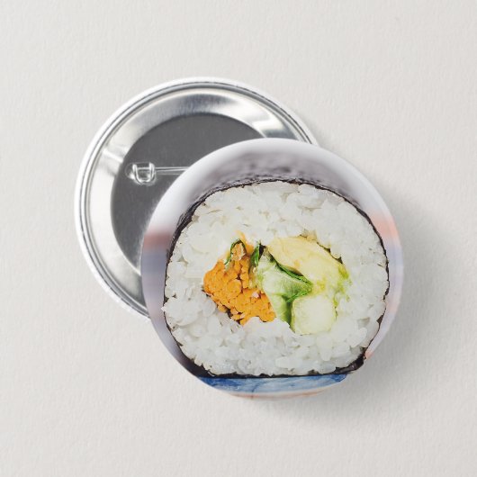 Sushi roll Fisch und Reis Button (Vorne & Hinten)