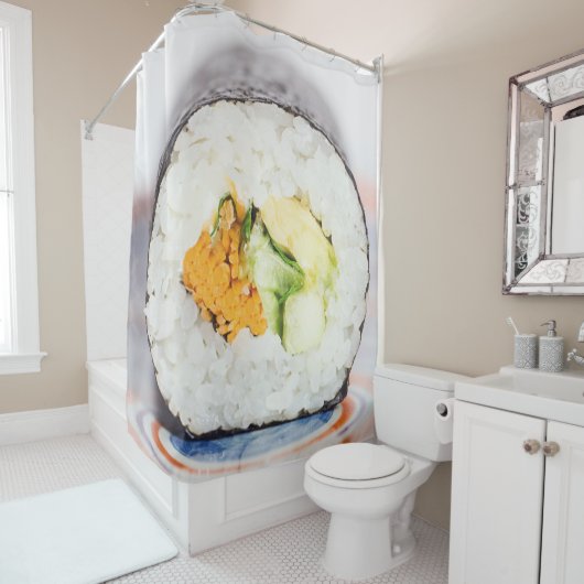 Sushi roll Fisch und Reis Duschvorhang (Beispiel)