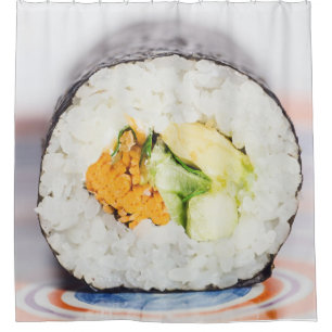 Sushi roll Fisch und Reis Duschvorhang