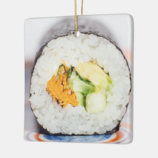 Sushi roll Fisch und Reis Keramikornament (Links)