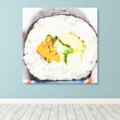 Sushi roll Fisch und Reis Leinwanddruck (Insitu (Holzboden))