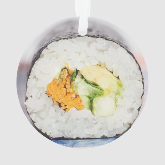 Sushi roll Fisch und Reis Ornament (Rückseite)