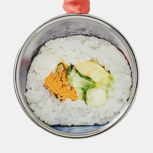 Sushi roll Fisch und Reis Ornament Aus Metall (Vorne)