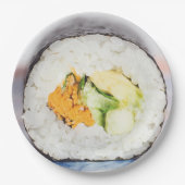 Sushi roll Fisch und Reis Pappteller (Vorderseite)