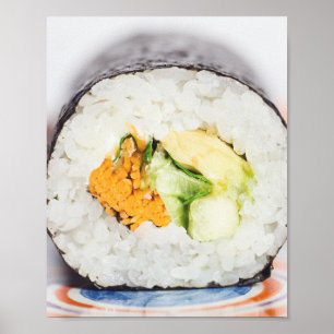 Sushi roll Fisch und Reis Poster