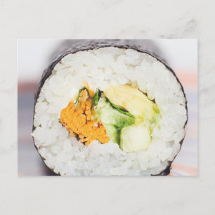 Sushi roll Fisch und Reis Postkarte