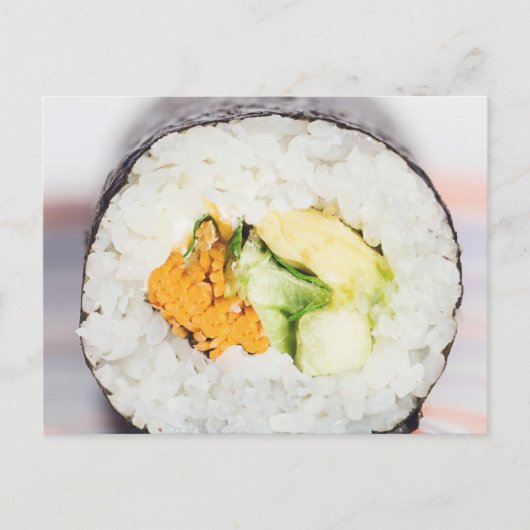 Sushi roll Fisch und Reis Postkarte (Vorderseite)