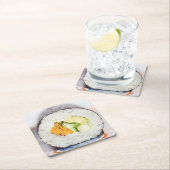 Sushi roll Fisch und Reis Rechteckiger Pappuntersetzer (Vor Ort)