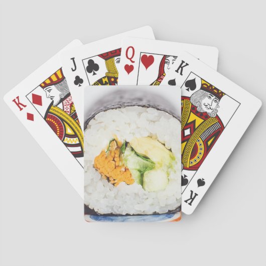 Sushi roll Fisch und Reis Spielkarten (Rückseite)