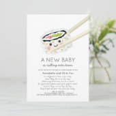 Sushi Roll Kawaii Baby Shower by Mail Einladung (Stehend Vorderseite)