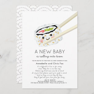 Sushi Roll Kawaii Baby Shower by Mail Einladung