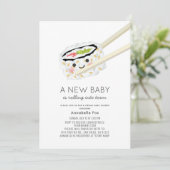 Sushi Roll Kawaii Virtual Baby Shower Einladung (Stehend Vorderseite)