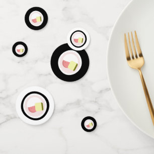 Sushi Roll Lachs Geburtstagsrestaurant Konfetti