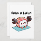 Sushi Roll Lifting Weights Einladung (Vorne/Hinten)