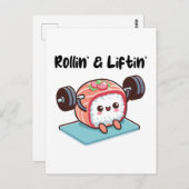 Sushi Roll Lifting Weights Postkarte (Vorne/Hinten)