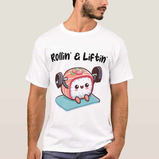 Sushi Roll Lifting Weights T-Shirt (Vorderseite)