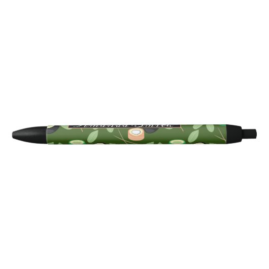 Sushi Roll Lmon Black Chopsticks Black Ink Pen Kugelschreiber (Vorderseite)