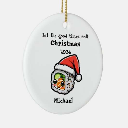 Sushi Roll mit einem Personalisierten Ornament am  (Rechts)