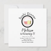 Sushi Roll Salmon Teen Birthday Restaurant Party Karte (Vorderseite)