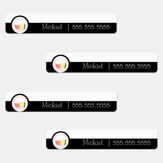 Sushi Roll School Lunch Name Number Labels Etiketten (Gruppe)