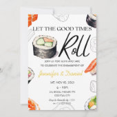 Sushi Roll Verlobung japanische Paare Dusche Einladung (Vorderseite)