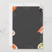 Sushi Roll Verlobung japanische Paare Dusche Einladung (Rückseite)