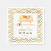 Sushi Roll White x Gold Wave Musterpapier Napkins Serviette (Vorderseite)