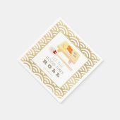 Sushi Roll White x Gold Wave Musterpapier Napkins Serviette (Ecke)