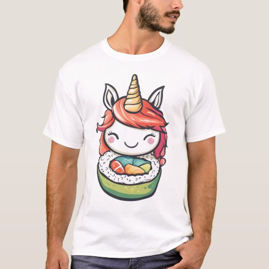 Sushi-Röllchen-Einhorn (1) T-Shirt (Vorderseite)