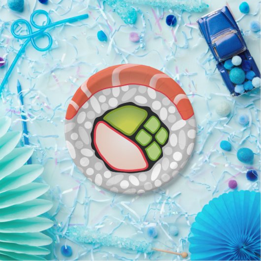 Sushi-Rolle Pappteller (Party)