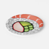 Sushi-Rolle Pappteller (Schrägansicht)