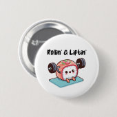 Sushi-Rolle stemmt Gewichte Button (Vorne & Hinten)