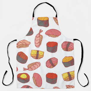 Sushi-Rollen, doodle, bunte Tapeten Schürze