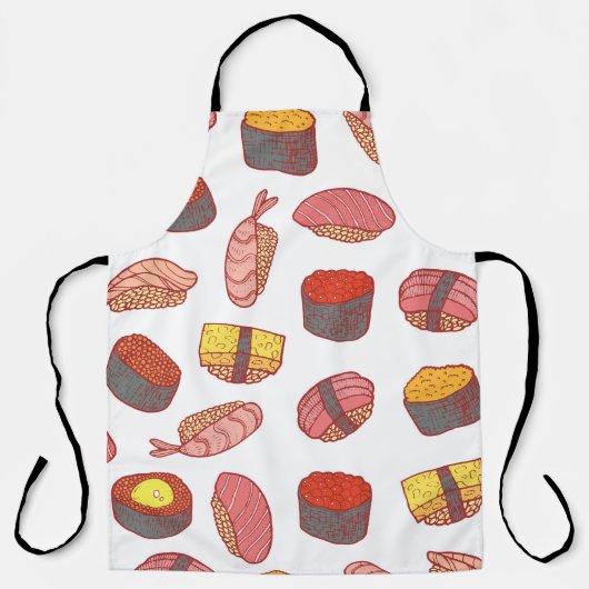 Sushi-Rollen, doodle, bunte Tapeten Schürze (Vorderseite)