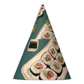 Sushi Rollen: Farbig Nahtlos Vintag. Partyhütchen (Links)